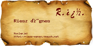 Riesz Ágnes névjegykártya