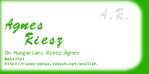 agnes riesz business card