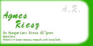 agnes riesz business card